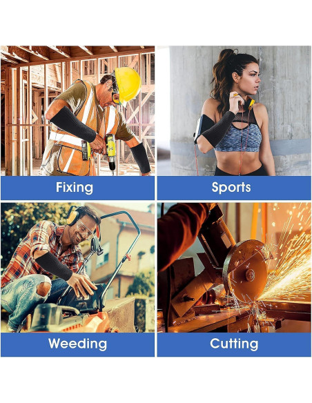 Mangas de Protección para Brazos HPPE - 2 Pares Resistentes a Cortes y Calor