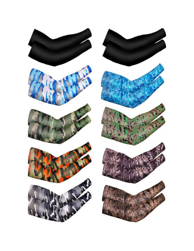10 Pares Mangas Unisex Bememo para Brazos Protección UV