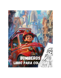 Libro para colorear bomberos: camión de bomberos, incendios, fuego, libro para pintar niños de 5-10 años (Spanish Edition)