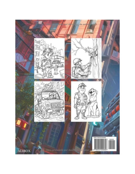 Libro para colorear bomberos: camión de bomberos, incendios, fuego, libro para pintar niños de 5-10 años (Spanish Edition)