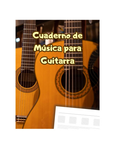 Cuaderno de Tablaturas para Guitarra 100 Páginas Tapa Blanda