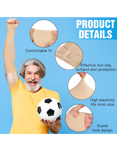 Mangas Protectores para Brazo Janmercy - 4 Pares Nude