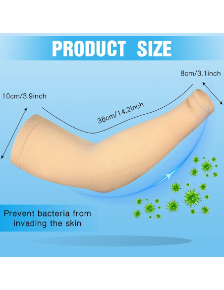 Mangas Protectores para Brazo Janmercy - 4 Pares Nude