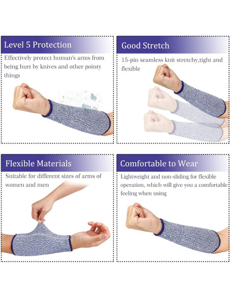 5 Pares Mangas Resistentes a Cortes Nivel 5 Fivenl 21cm