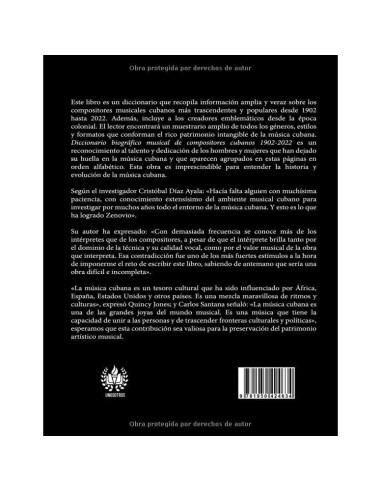 Diccionario Biográfico Musical: Compositores cubanos: 1902-2022 (Música) (Spanish Edition)