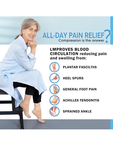 Manga de Compresión para Tobillo ACTINPUT 2 Paquete Beige S/M