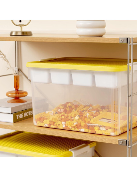 Caja de Almacenamiento Citylife 30L con Bandeja Extraíble Amarillo