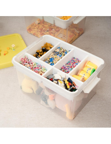 Caja de Almacenamiento Citylife 30L con Bandeja Extraíble Amarillo