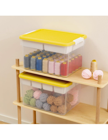 Caja de Almacenamiento Citylife 30L con Bandeja Extraíble Amarillo