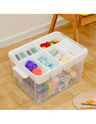 Caja de Almacenamiento Citylife 30L con Bandeja Extraíble Amarillo