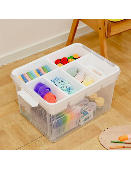 Caja de Almacenamiento Citylife 30L con Bandeja Extraíble Amarillo