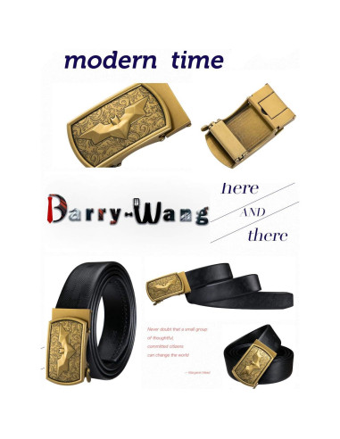 Cinturón de Ratchet Barry.Wang para Hombres Cuero 3.49 cm