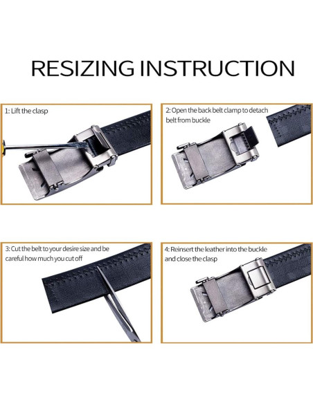 Cinturón de Ratchet Barry.Wang para Hombres Cuero 3.49 cm