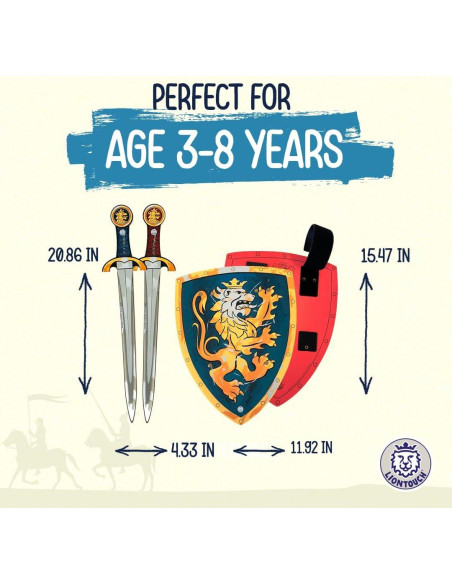 Liontouch Set Espadas y Escudos Caballero Noble 3-8 Años