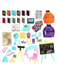 SOTOGO 50 Piezas Accesorios Escuela Casa Muñecas Miniatura