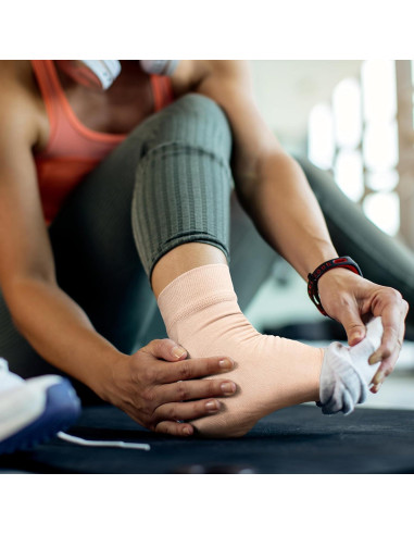Manga de Compresión para Tobillo ACTINPUT 2 Paquete Beige S/M