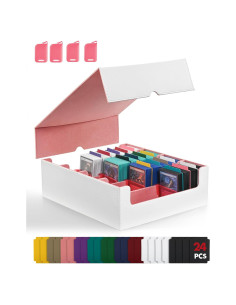 Caja de Almacenamiento ZLCA para 3000+ Cartas TCG - Blanco/Rosa