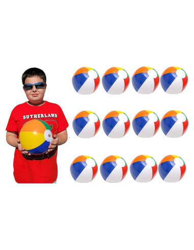 Pelotas de Playa Zugar Land Multicolor 20 cm Paquete de 12