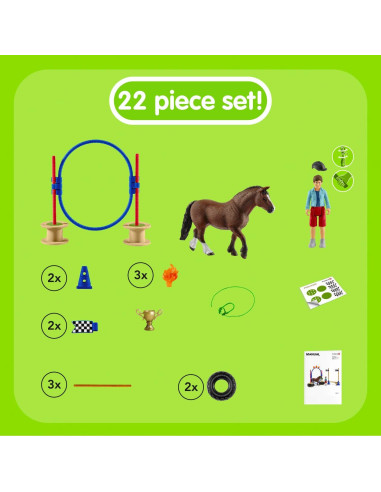 Set de Juego de Carrera de Agilidad de Pony Schleich 22 Piezas