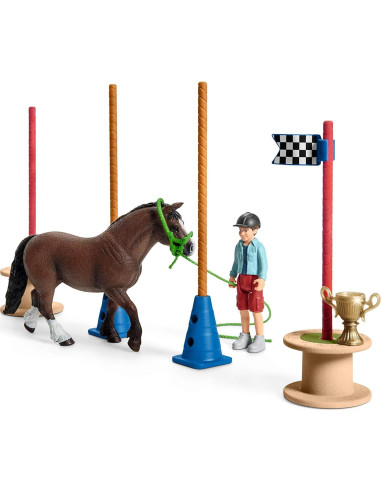 Set de Juego de Carrera de Agilidad de Pony Schleich 22 Piezas