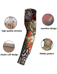 12 Mangas de Tatuaje Temporal HILLHOME Unisex Protección Solar 2