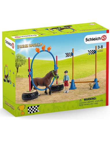 Set de Juego de Carrera de Agilidad de Pony Schleich 22 Piezas