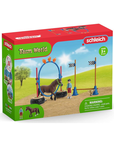 Set de Juego de Carrera de Agilidad de Pony Schleich 22 Piezas