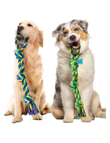 Juguete de Cuerda para Perros SHARLOVY Paquete de 2 45cm