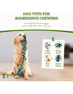 Juguete de Cuerda para Perros SHARLOVY Paquete de 2 45cm 2