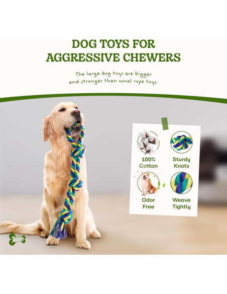 Juguete de Cuerda para Perros SHARLOVY Paquete de 2 45cm