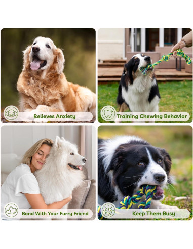 Juguete de Cuerda para Perros SHARLOVY Paquete de 2 45cm