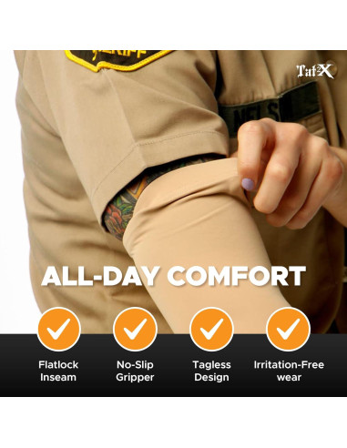 Manga Cubierta de Tatuaje Tat2X Negra Extra Grande - UPF 50+