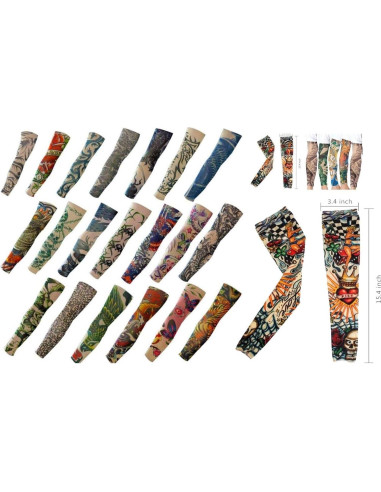 Mangas Enfriadoras para Tatuajes 6 PCS - Diseño Variado