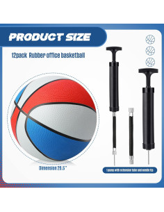 Jerify 12 Balones de Baloncesto Tamaño 7 con Bomba 2