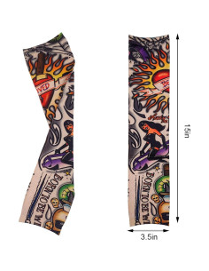 HOVEOX 16 Piezas Mangas de Tatuaje Temporales Unisex - Grande 2