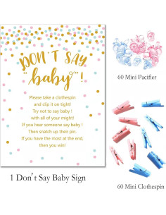 Juego de Pinzas Baby Shower ZJJZGYXINTAI 120 Piezas 2