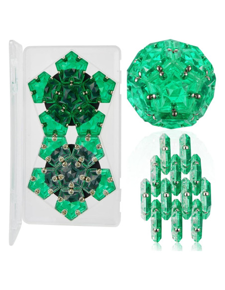 Esfera Magnética Antiestrés LAFFTRAK Verde Cristal - Set 12 Piezas