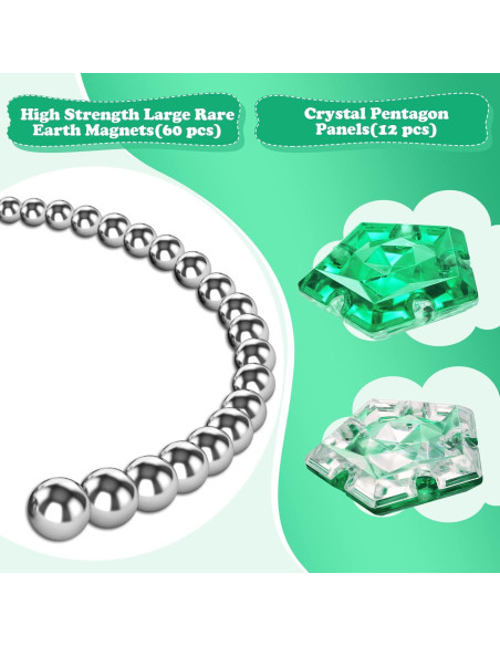 Esfera Magnética Antiestrés LAFFTRAK Verde Cristal - Set 12 Piezas