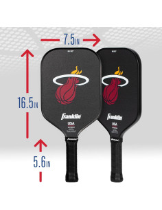 Pala de Pickleball Franklin Sports Miami Heat 13mm MaxGrit 2