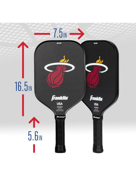 Pala de Pickleball Franklin Sports Miami Heat 13mm MaxGrit