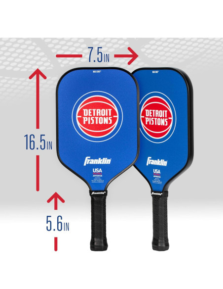 Pala de Pickleball Franklin Sports NBA Detroit Pistons 13mm
