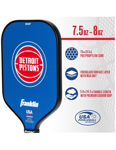 Pala de Pickleball Franklin Sports NBA Detroit Pistons 13mm
