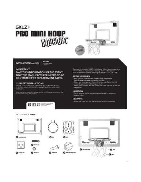 Aro de Baloncesto SKLZ Pro Mini para Puerta - Portátil