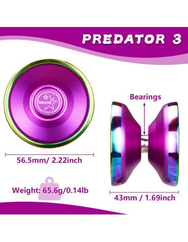 Yoyo Profesional Hksod Predator 3 No Responsivo Púrpura