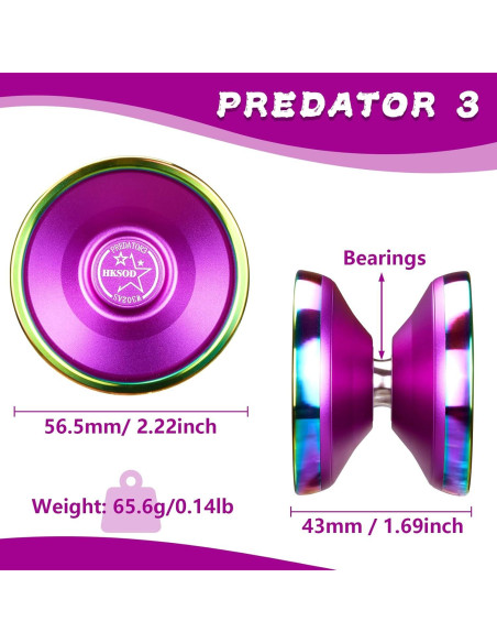 Yoyo Profesional Hksod Predator 3 No Responsivo Púrpura