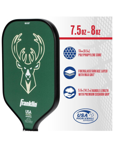 Pala de Pickleball Franklin Sports Milwaukee Bucks 13mm