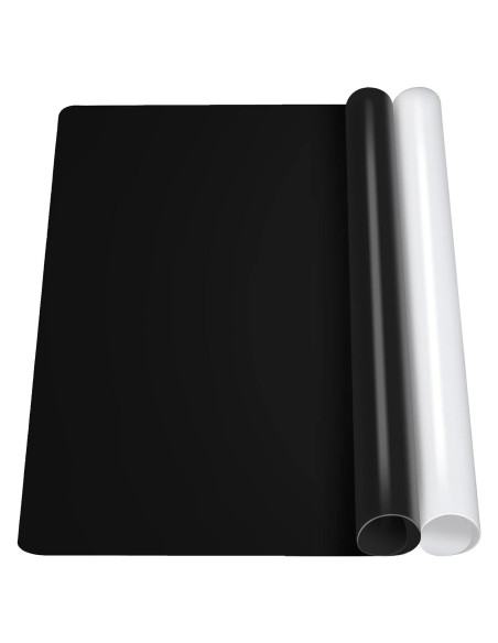 LEOBRO 2 Tapetes de Silicona 40x29.7cm Negro y Blanco