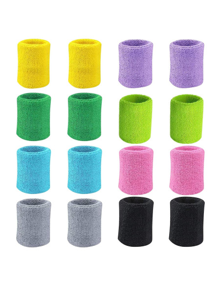 8 Pares de Muñequera Deportiva Absorbente de Sudor Payanwin