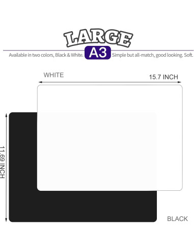 LEOBRO 2 Tapetes de Silicona 40x29.7cm Negro y Blanco