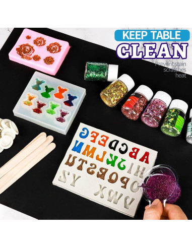 LEOBRO 2 Tapetes de Silicona 40x29.7cm Negro y Blanco